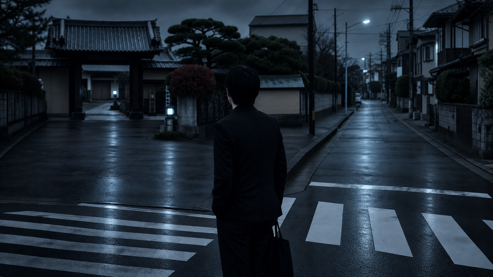 黒・青・グレーを基調とした「親の葬式には行かなくていい。――信号無視はするくせに「葬式」で罪悪感を感じる、あなたの脳のバグについて。」のイメージ